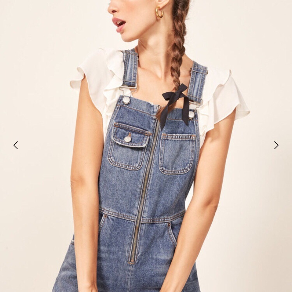 Reformation Benji Denim Overalls